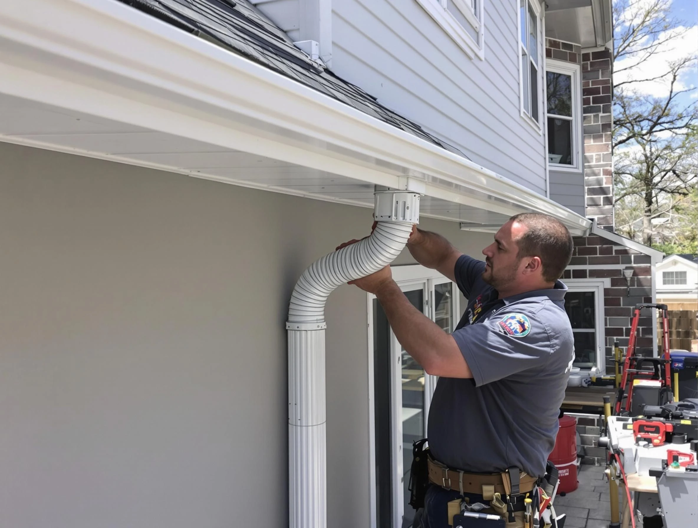 Downspouts installed by South Euclid Roofing Company to guide water away in South Euclid, OH